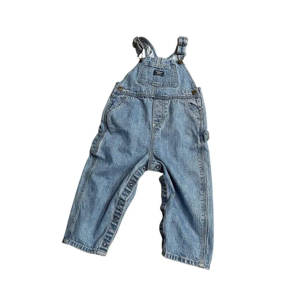Oshkosh‎ B’Gosh Denim Carpenter Bib Overalls Blue Jean Size 24 Mo